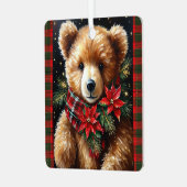 Eerste kerstnaam jaar teddybeer metalen ornament (Voorkant links)