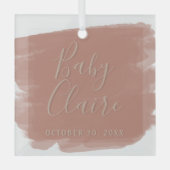 Eerste kerstnaam van de Baby van Modern Boho Grand Glas Ornament (Voorkant)