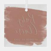 Eerste kerstnaam van de Baby van Modern Boho Grand Glas Ornament (Achterkant)