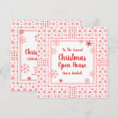 Eerste kerstopening Red Snowflake Kaart (Voorkant / Achterkant)