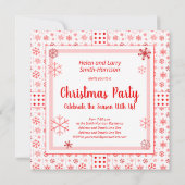 Eerste kerstopening Red Snowflake Kaart (Achterkant)