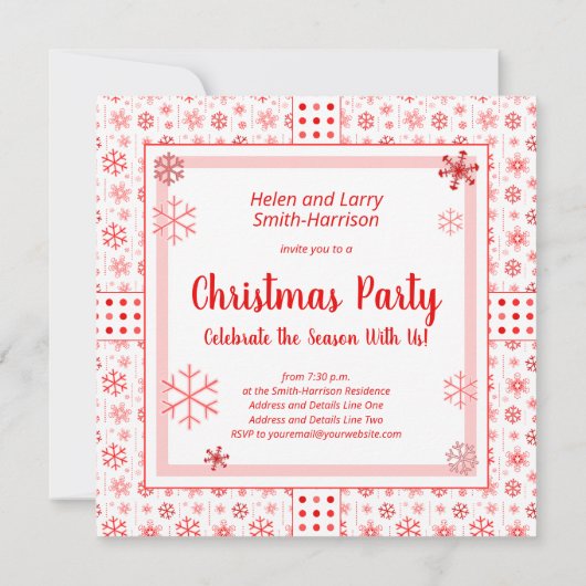 Eerste kerstopening Red Snowflake Kaart (Achterkant)