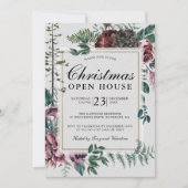 Eerste kerstopening Rustic Red Floral Kaart (Voorkant)