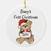 Eerste kerstOrnament baby 2011 Keramisch Ornament (Achterkant)