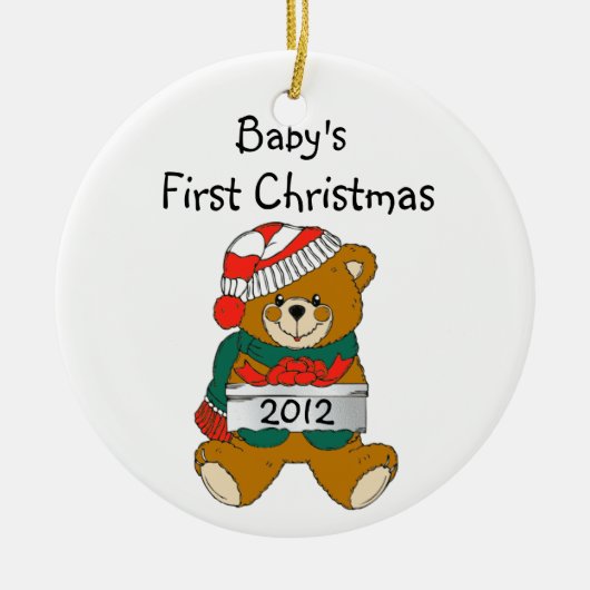 Eerste kerstOrnament baby 2012 Keramisch Ornament (Voorkant)
