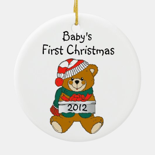 Eerste kerstOrnament baby 2012 Keramisch Ornament (Achterkant)
