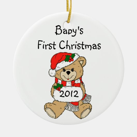 Eerste kerstOrnament baby 2012 Keramisch Ornament (Voorkant)