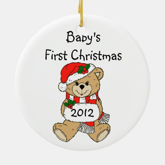 Eerste kerstOrnament baby 2012 Keramisch Ornament (Achterkant)