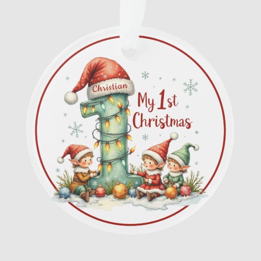 Eerste Kerstornament – Elfen Ornament (voorkant)
