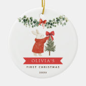 Eerste kerstOrnament van baby Keramisch Ornament (Voorkant)