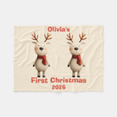 Eerste kerstOrnament van gepersonaliseerde Baby Fleece Deken (Voorkant (Horizontaal))