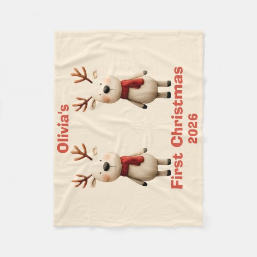 Eerste kerstOrnament van gepersonaliseerde Baby Fleece Deken (Voorkant)