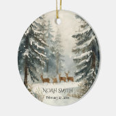 Eerste kerstOrnament van gepersonaliseerde Baby Keramisch Ornament (Links)