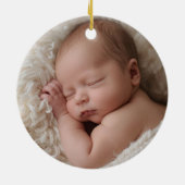 Eerste kerstOrnament van gepersonaliseerde Baby Keramisch Ornament (Achterkant)