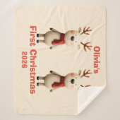 Eerste kerstOrnament van gepersonaliseerde Baby Sherpa Deken (Voorkant)