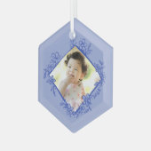 Eerste kerstOrnament voor baby's - blauw Glas Ornament (Voorkant links)