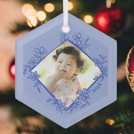 Eerste kerstOrnament voor baby's - blauw Glas Ornament