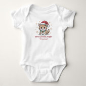 Eerste kerstoutfit met knuffelende kater Santa Romper (Voorkant)