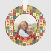 Eerste kerstpaar aangepaste foto ornament (voorkant)