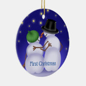 Eerste kerstpaar gepersonaliseerd keramisch ornament (Rechts)
