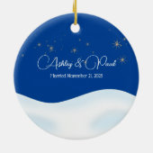 Eerste kerstpaar gepersonaliseerd keramisch ornament (Achterkant)