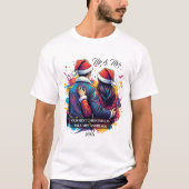 Eerste kerstpaar Santa verfspatten T-shirt (Voorkant)