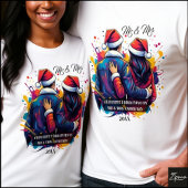 Eerste kerstpaar Santa verfspatten T-shirt