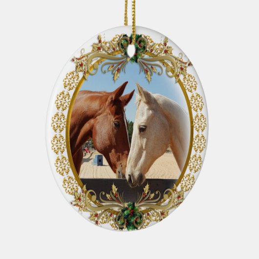 Eerste kerstpaarden keramisch ornament (Rechts)