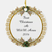 Eerste kerstpaarden keramisch ornament (Achterkant)