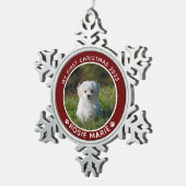 Eerste kerstpagina Fotonaam schilderen Afdrukken A Tin Sneeuwvlok Ornament (Rechts)