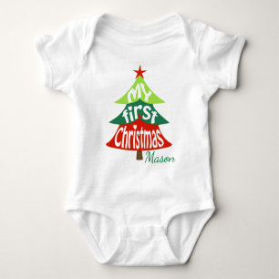 Eerste kerstpak voor baby's kerstboom romper