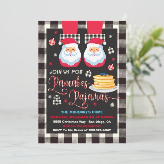 Eerste kerstpannenkoeken en uitnodiging van de pyj (Staand voorkant)