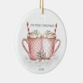 Eerste kerstparen met warmtecacao keramisch ornament (Rechts)