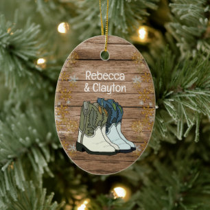 Eerste kerstparen Nieuw thuisland Keramisch Ornament