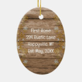 Eerste kerstparen Nieuw thuisland Keramisch Ornament (Achterkant)