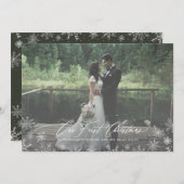 Eerste kerstPas getrouwd met kalligrafie Feestdagenkaart (Voorkant / Achterkant)