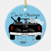 Eerste kerstPassen getrouwd Keramisch Ornament (Voorkant)