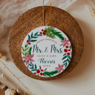 Eerste kerstPassen getrouwd Keramisch Ornament