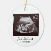 Eerste kerstperiode Ultrasound Baby Scan Keramisch Ornament (Links)