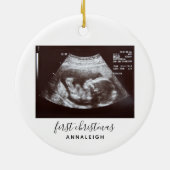 Eerste kerstperiode Ultrasound Baby Scan Keramisch Ornament (Achterkant)