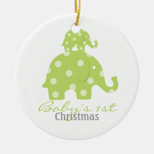 Eerste kerstperiode voor baby's met een genderneut keramisch ornament