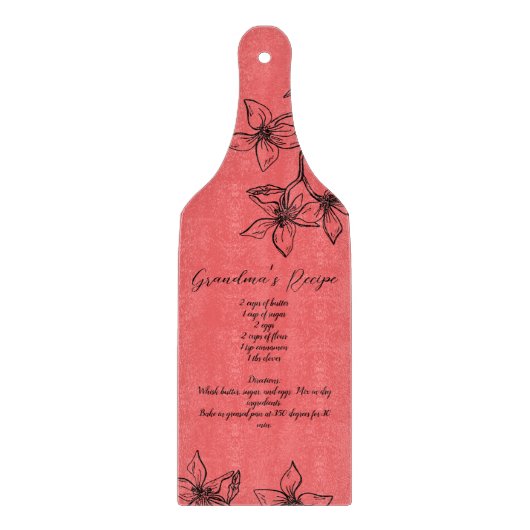 Eerste kerstrecept voor grootmoeders snijplank (Voorkant)