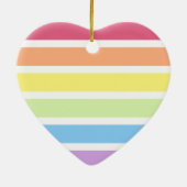 Eerste kerstregenboog Witte Stripes Pastel Keramisch Ornament (Achterkant)