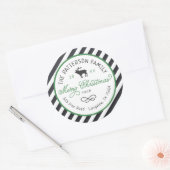 Eerste kerstrendiercirkel Retouradreslabel Ronde Sticker (Envelop)