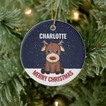 Eerste kerstrenrendiertje voor baby's & foto