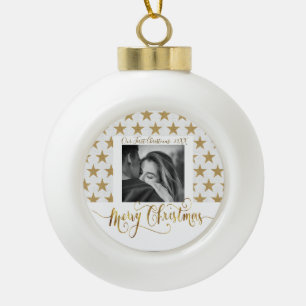 Eerste kerstromantiek Aanpassen foto-decoratie Keramische Bal Ornament