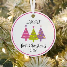 Eerste kerstroze bomen op maat metalen ornament