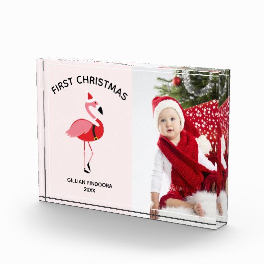 Eerste Kerstroze flamingo Santa Fotoblokken (Rechts)