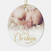 Eerste Kerstscript 2 Foto's Ornament (Links)