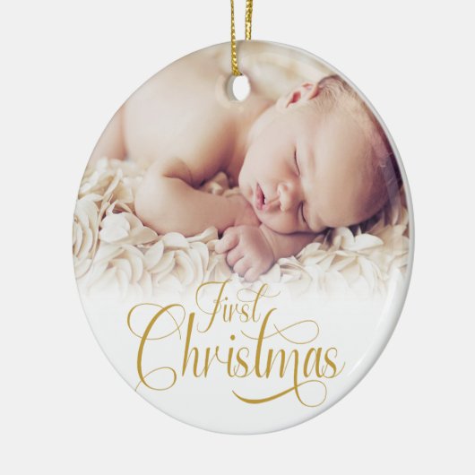 Eerste Kerstscript 2 Foto's Ornament (Links)